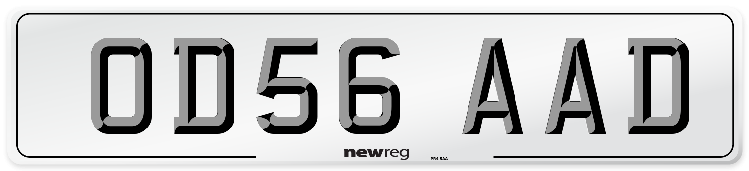 OD56 AAD Number Plate from New Reg